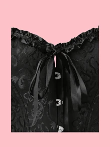 Corsé estilo palacio con ballenas para dar forma a la cintura y levantar el busto, parte superior moldeadora de jacquard sexy, adecuado para usar con un vestido, para Halloween