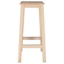 WELL HOME MOBILI E DECORAZIONI Sgabello alto quadrato in legno, verniciato, 32x32x70 cm - Beige - Visualizzare 4