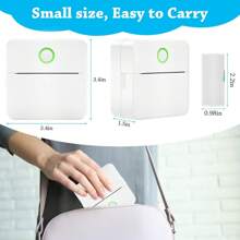 Portable Mini Thermal Printer With 10Rolls Paper Wirelessly BT 203dpi Photo Label Memo Wrong Question Printing With USB Cable Imprimante Portable - White - View 2
