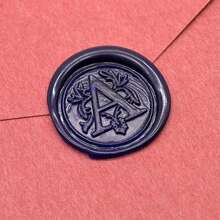 1 pezzo Timbro tradizionale medievale con alfabeto iniziale in ceralacca, testina in ottone e manico in legno, per biglietti di Ringraziamento, buste, confezioni regalo, inviti di matrimonio e fidanzamento - Lettere A-Z, Back to School, Forniture scolastiche