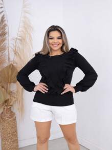 Women Knit Tops - 黑色 - 查看 1