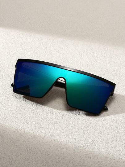 1pc Fashionable Y2K Style Black Oversized Fashion Glasses For Men, Ideal For Summer Beach And Sports Activities Shades Accessories Beach Accessories Glasses Shades Looks Street Style And Suit For Sweater Jacket Sweatshirt Hoodie Leather Pants And Cargo Pants For Summer Beach Vacation,Outdoor,Travel