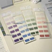 1pc Writable Gradient Color Index Sticker, Student's Small Classification Label For Office Memo & Note Taking - Ocean Blue Mousse [10 Sheets, 120 Stickers] - View 4