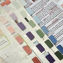 1pc Writable Gradient Color Index Sticker, Student's Small Classification Label For Office Memo & Note Taking - Ocean Blue Mousse [10 Sheets, 120 Stickers] - View 3