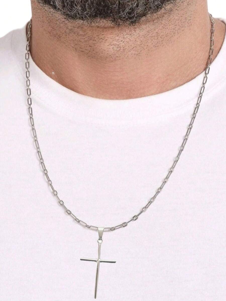 Men's Pendant Necklaces - 銀色 - 查看 1