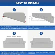 YSTYLE Sofa Cover 1/2/3/4 Seater With Armrest, Stretch Sofa Cover Non-Slip, Modern Sofa Cover For Dogs Pets, Breathable Couch Cover With Elastic Bottom - Army Green - View 7