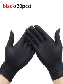 20/50/100 件，白色粉色黑色蓝色一次性丁腈手套 - 不含乳胶，防水 - 适用于厨房、食品加工、清洁、染发、美容院 - 家用小工具、厨房、浴室、家居、家居用品 - 黑色 - 查看 11