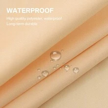 1 Set Large Rectangular Sun Shade Sail, Waterproof, 98% UV Protection, Suitable For Patio, Garden, Swimming Pool, Outdoor Camping, With Installation Steel Cable - Light Yellow - View 6