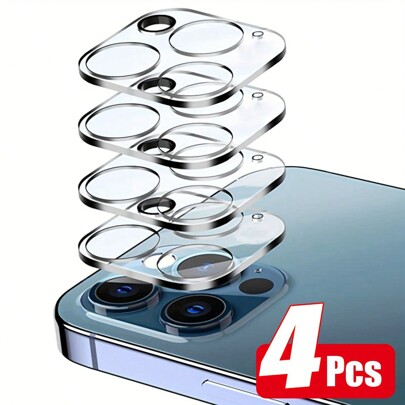 4 PCS / Lot 360 Lens Screen Protector 3D Full Tempered Glass Camera Compatible With Iphone 16 15 12 13 14 Pro Max 11 Pro 12 Mini 14 Plus Camera Lens Protection Full Coverage Waterproof Shockproof Anti-Fall Anti-Fall Scratch Resistant Anti-Fingerprint