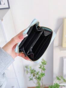 1pc Women's Short Zipper Wallet With Heart Pattern, Coin Pouch, Zipper Card Holder, Hidden Coin Pocket, Multi-Functional Card Case For Credit Card, ID, Key, Portable Cash Wallet - Multicolor - View 5