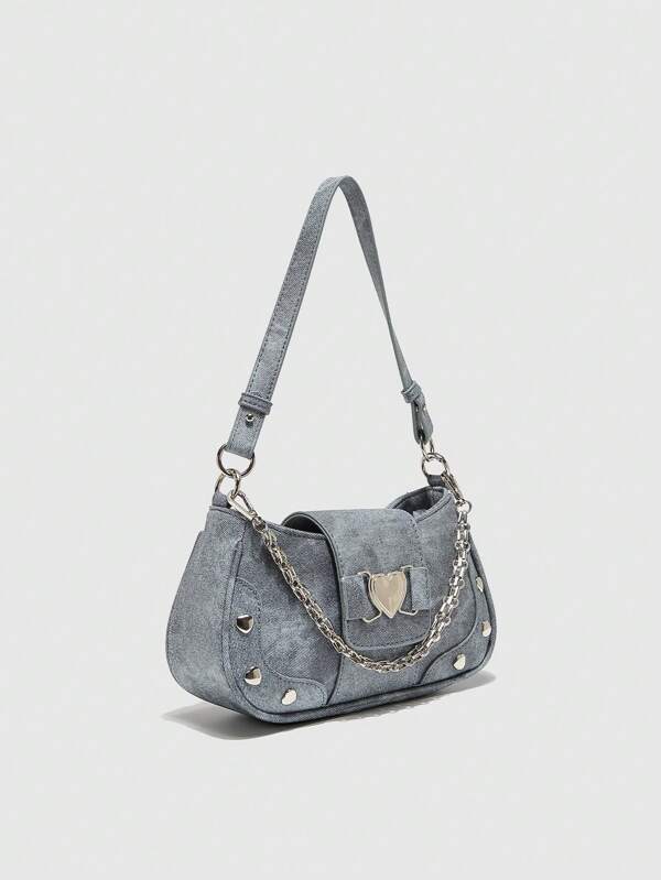 Chic Motorcycle Style Women Bag With Three Shoulder Straps, Water-Resistant, Can Be Handheld, Shoulder, Girls, Students, Office Workers, White-Collar Workers, Suitable For Business Outfits, Niche Design, Steampunk, Gothic, Y2K Shoulder Bag For Women, Cool Girls Street Wear, Perfect For Music Festival, Rock Style Bag For Women, Rock Style Bag For Women Valentines, 2000s Fashion Style Bag For Women