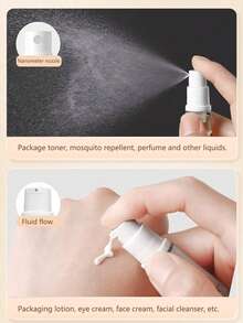 4入組真空壓縮式分裝噴霧瓶套裝,空氣壓縮式液體粉底旅行用塑料乳化噴霧瓶分裝瓶多功能精華純露真空化妝品瓶10毫升,真空壓縮式分裝式旅行便攜型化妝噴霧瓶水奶粉底液樣品空瓶