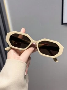 1 件/2 件女士复古几何椭圆形框架休闲太阳镜，适合日常、派对、街头、海滩、防紫外线 - 彩色 - 查看 5