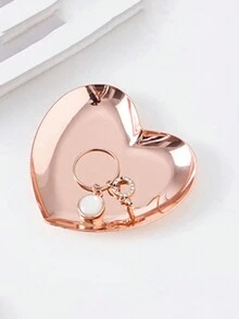 1 Miếng Thép không gỉ Khay trang sức , Creative Thiết kế trái tim Đồ trang sức Lưu trữ Trưng bày Cái mâm Đối với Nhà  , Trang trí Cái mâm Đối với Bản trang điểm , Trang trí Lưu trữ Cái mâm , Phòng tắm Phụ kiện , Đối với Trang điểm , Đồ trang sức , Nhỏ bé Đối tượng , Và Trang trí , Qủa tặng Đối với Ngày lễ Mẹ - Hồng - Xem 3