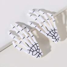 1pair European And American Dark Style Glow In The Dark Skull Hair Clip, Gothic Punk Hair Accessories For Women, Halloween Party Cosplay Decoration, Plastic Skull Hairpin, Festival Gift Halloween Hair Accessories