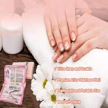 Juego De Cuchillos De Pedicura De Acero Inoxidable De 26 Pie - Rosa - Ver 4