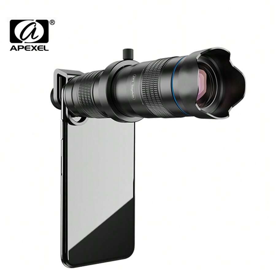 Apexel 28倍高清遠攝鏡頭,專業遠距攝影鏡頭,金屬單筒望遠鏡搭配三腳架,適用於大多數智慧型手機
