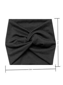 1pc Women's Wide Elastic Headband Solid Color Sweat-Absorbing Cotton Headband For Sports Yoga Running Fitness - Multicolor - View 11