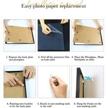 1/2个 11.8英寸 x 15.7英寸 金色铝合金相框，A3装饰相框，A4现代家居装饰艺术相框，简约时尚金色铝合金装饰相框 - 金色 - 查看 12