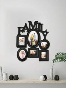 1pc Family Photo Frame Combination Wall Hanging Photo Wall,Living Room Furniture Decoration Photo Frame - Black - View 3