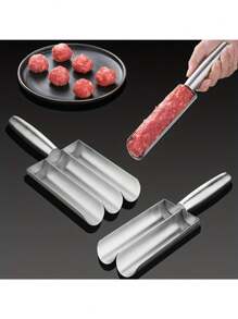 2入組肉丸製作器,手動肉丸製作器,廚房肉丸製作器附刮刀,家庭肉丸製作器,肉丸勺,肉丸勺製作器,不粘魚圓製作器,廚房用品,廚房工具 - 彩色 - 查看 3