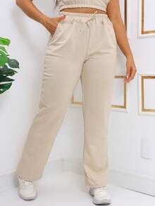 Women Two-Piece Outfits - 卡其色 - 查看 6