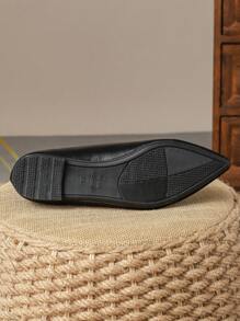Women's Pointed Toe Flat Shoes, Gray Patchwork With Khaki, Black & White, Olive Green, Red, Comfortable For Casual, Outdoor, Commute, Work, Autumn Valentines