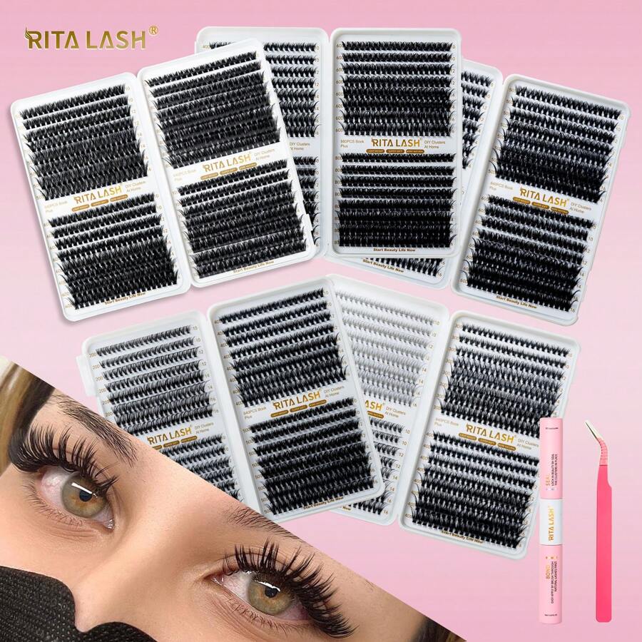 RITALASH RITALASH 640PCS Lash Clusters Book KIT DIY Eyelash Extensions ...