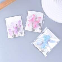 流苏链蝴蝶发夹，带水钻装饰，适合古装、优雅发型，极具吸引力 - A - 查看 1