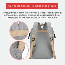 Mochila multifuncional de gran capacidad para maternidad y bebé,navidad - Gris - Ver 7