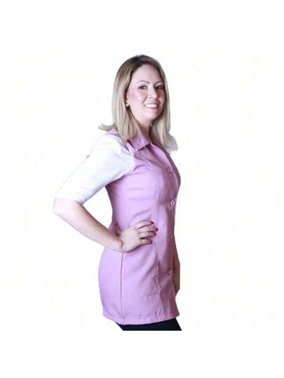 Jaleco Feminino Regata Sem Manga em tecido Oxford