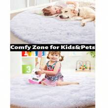 Alfombra redonda de felpa - Rosa - Ver 5