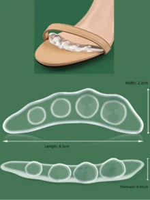 1pair Sandals Forefoot Cushion With Non-Slip & Soft Silicone Material, High-Heeled Shoe Pad To Prevent Friction - Clear - View 4