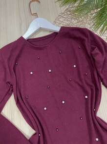 Women T-Shirts - Burgundy - View 3