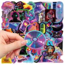 50 张网络风格贴纸朋克风格科技设计海报贴纸适用于笔记本电脑、手机、摩托车、汽车、信封装饰返校 - 彩色 - 查看 9