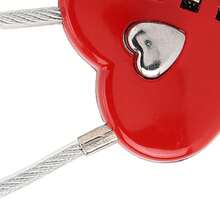 Candado en forma de corazón, mini candado de código de 3 dígitos, con cuerda de alambre de corazón de amor, candado de contraseña para equipaje, mochila, joyero, taquilla de pasillo(rojo) - Rojo - Ver 8