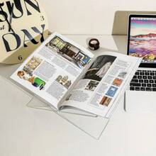 亞克力書架,開放式大型書本展示架,適用於教科書、食譜、雜誌、美術圖書、來賓簿、咖啡桌閱讀架 - 無色 - 查看 5