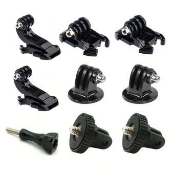 Accessories Kit For Action Camera Accessory Quick Release Buckle Tripod Mount For Gopro Hero 13 12 11 10 9 8 7 6 5 4 3 Black Set For DJI OSMO Action 5Pro 4 3 Insta360 X4 X3