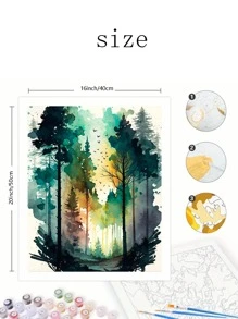 Ink Tree Forest Personality DIY Digital Oil Painting Set, Art Painting Set, For Bedroom And Art Wall Decoration, The Best Gift For Friends