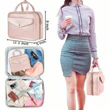 1 件女士时尚收纳包旅行便携式化妆包洗漱包化妆品收纳包化妆包化妆品收纳袋化妆品包化妆品收纳袋洗漱包夏季旅行必备品海滩度假假期学校用品宿舍必备品返校 - 粉色 - 查看 5