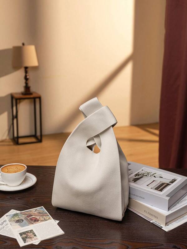 Minimalist Style White Crochet Breathable Lightweight Foldable Portable Open Top Minimalist Women's Handbag For Shopping Carrying Mobile Phones Umbrella Makeup Perfume Books IPad Clothes Open Top Cute Women's Handbag Gift For Holding Daily Items Vacation School Commute Shopping Photoshoots Outings Camping Stain-Resistant Running Outings Key Pouches Various For Holding IPad Books Matching DIY Women's Four Seasons, Hottest Beach Bags
