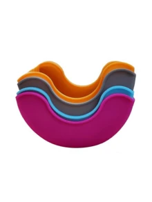 1pc Silicone Hamburger Clamp, No Contact Anti-Dropping Hamburger Holder, Hamburger Fixed Box Tray - Hot Pink - View 4