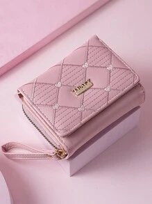 Women's Short Zipper Wallet With Embroidery Fashionable Multi Card Holder Clutch Coin Wristlet Wallet For Women Wallet Purse Wallet Small Wallet