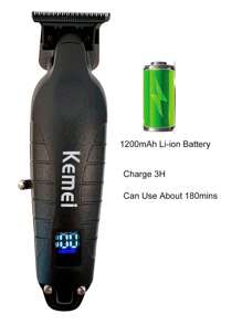 Kemei Kemei Brand  Metal Body New Hair Clipper Professional Electric 0mm Zero Gapped Carving Clipper For Men Cordless Rechargeable Metal  Powerful Hair Trimmer WIth LCD Display Cutting Machine Good Quality KM-2293