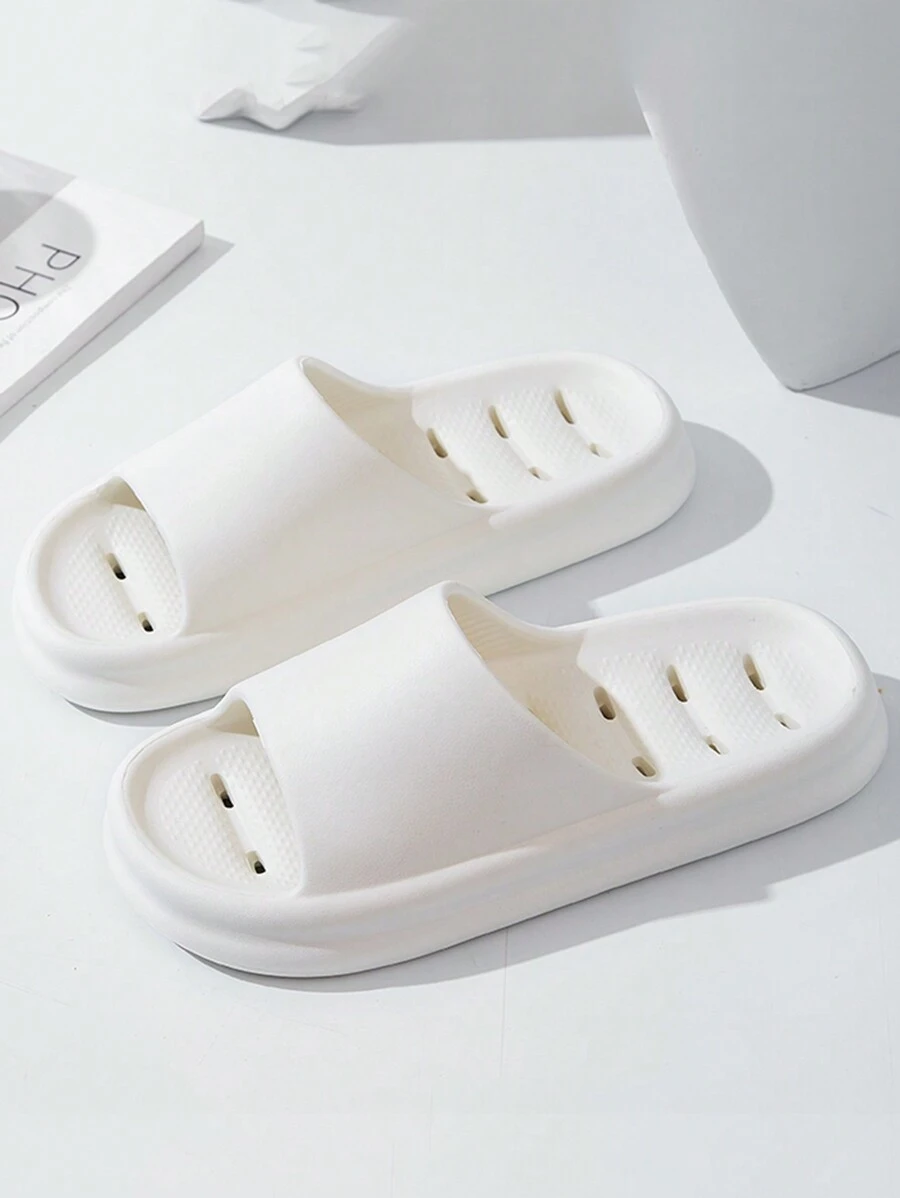 Zapatillas De Baño A Prueba De Fugas Para Mujeres Y Hombres; Sandalias De Ducha Antideslizantes Para Parejas Con Agujeros Para El Hogar