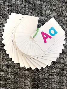 Juguete De Tarjetas De Letras Alfabéticas Limpias, Regalos De Letras Mayúsculas Y Minúsculas Para Niños Preescolares, Patrones De Animales Y Frutas De Dibujos Animados Para Deletrear - Multicolor - Ver 9