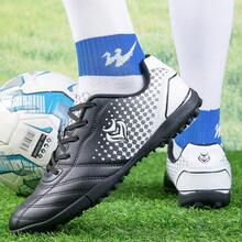 Lightweight Breathable Classic Fashionable Low-Cut Popular Outdoor Sports Student Soccer Training Shoes Ronaldo  Cleats - Black and White - View 3