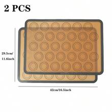 1/2 Blatt Silikon-backmatte 16,5 * 11,6 Zoll Wiederverwendbare Antihaft-macaron-backmatte Graues Rechteckiges Silikon-backofenfutter Zum Herstellen Von Macarons, Pizza, Keksen, Gebäck Und Brot