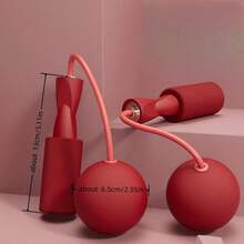 1 Set Of Red Jump Rope, Training Ropeless Skipping Rope For Fitness, Adjustable Weighted Cordless Jump Rope For Men Women Kids - Red - View 3