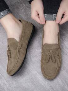 Mocasines casuales con adorno de borlas para hombres, zapatos con suela blanda para negocios (para pies anchos/empeine alto, por favor pida una talla talla grande grande)
